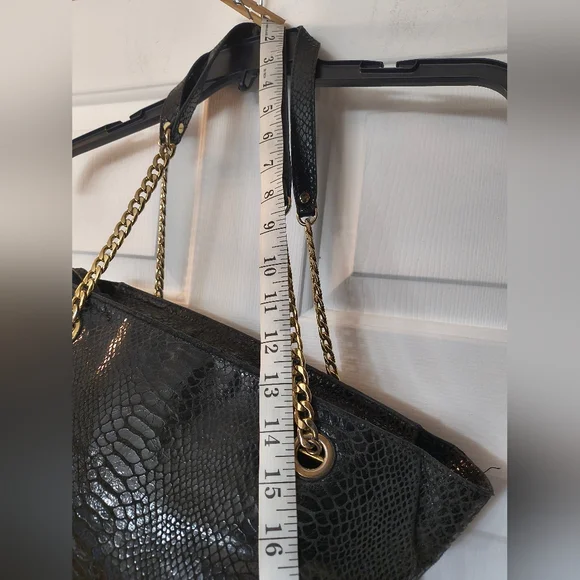 Michael Kors Black Snake Print Shoulder Bag Animal Print Designer Purse